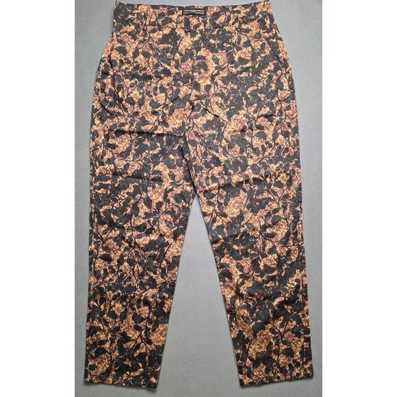 Peruvian Connection Women 10 Dress Pant Cropped Dark Autumn Floral Stretch 32x27 - Picture 1 of 8